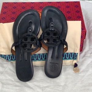 Tory Burch Miller sandal.  Color: Navy. Sz: 6
